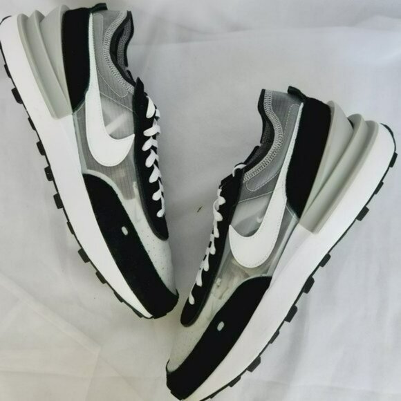 14 MEN'S NIKE WAFFLE ONE DO8014-004 GREY BLACK WHITE RUNNING SNEAKERS - Picture 1 of 7